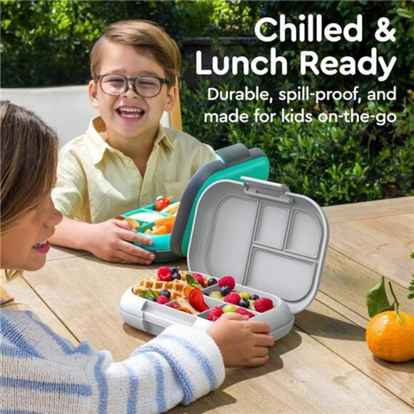 Kids bento lunch box with ice pack leakproof microwave safe school snack box - Picture 5 of 7